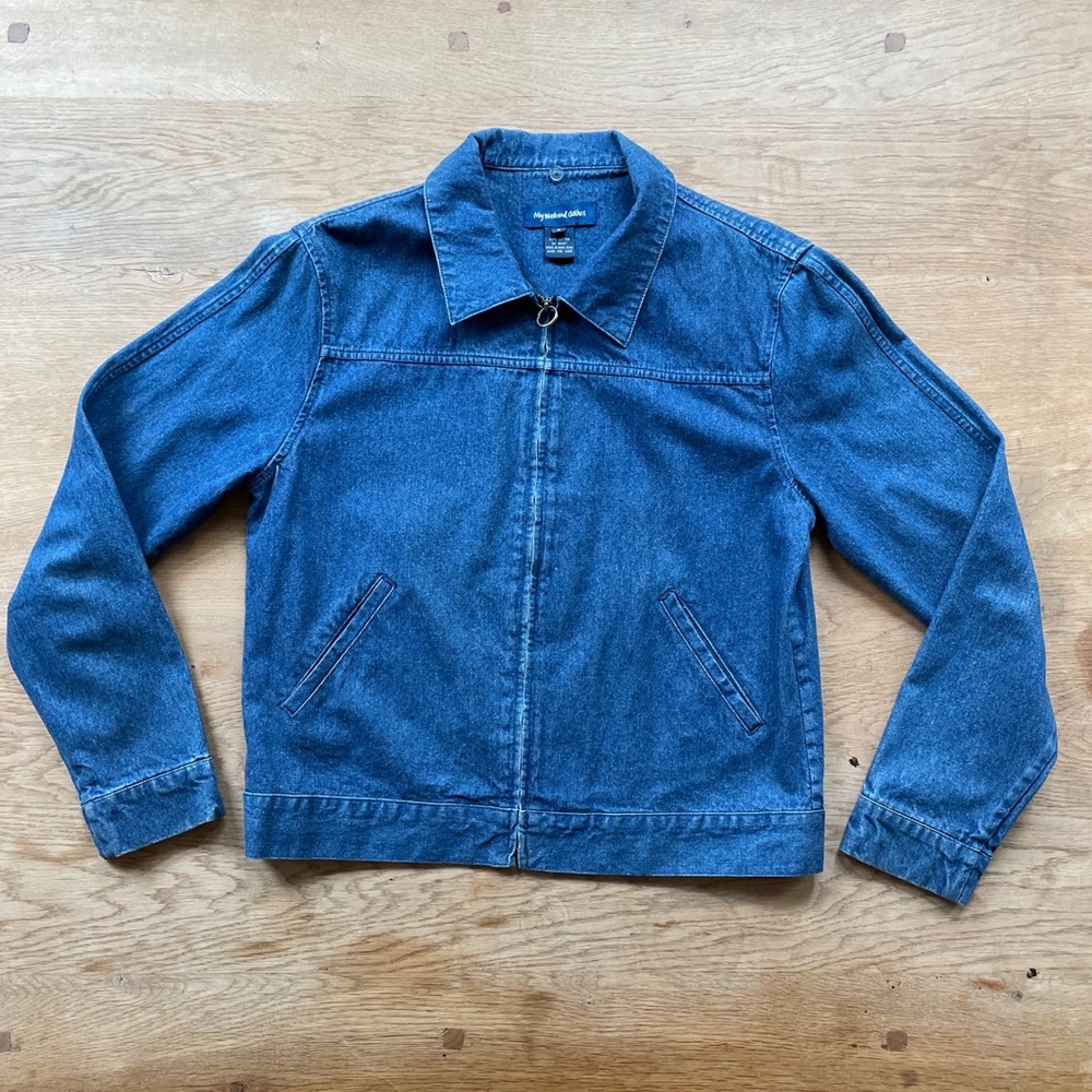 Vintage 90s Denim Jacket Chore Coat Size S